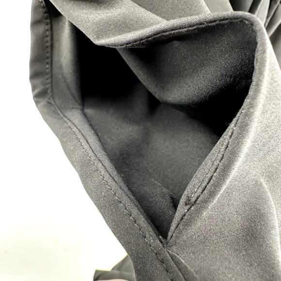 Albion Going Places Blouson Dress Tie Waist Cap Sleeve Zip Pockets Black S Tall - Picture 3 of 5